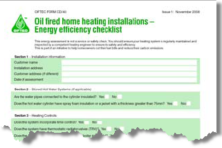 OFTEC Energy Efficiency Checklist