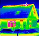 Thermal of heat loss from a house